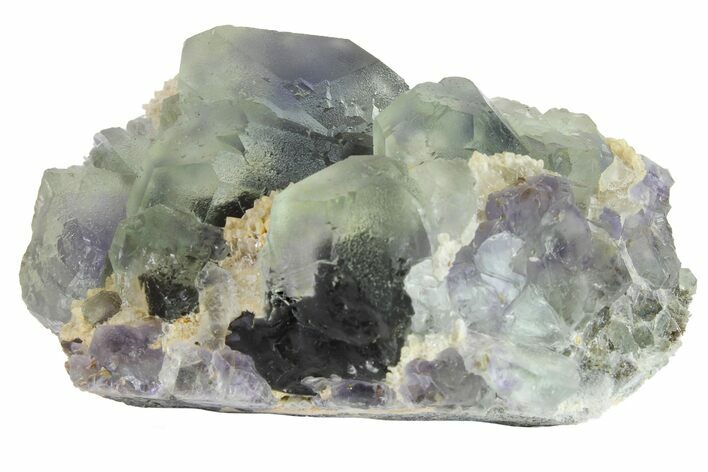 Light-Green Fluorite Crystals on Quartz - China #163564